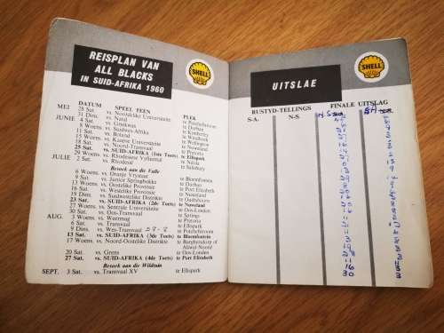 1960 Afrikaans Original Autographed "All Blacks in South Africa" Booklet