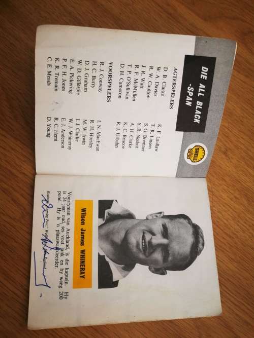1960 Afrikaans Original Autographed "All Blacks in South Africa" Booklet