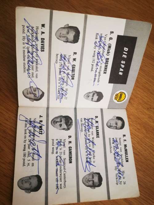 1960 Afrikaans Original Autographed "All Blacks in South Africa" Booklet