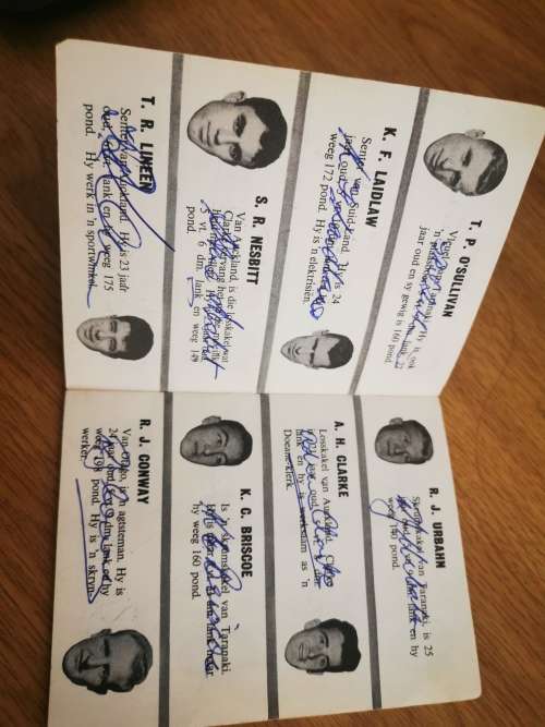 1960 Afrikaans Original Autographed "All Blacks in South Africa" Booklet