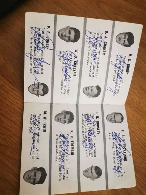 1960 Afrikaans Original Autographed "All Blacks in South Africa" Booklet