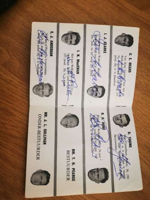 1960 Afrikaans Original Autographed "All Blacks in South Africa" Booklet