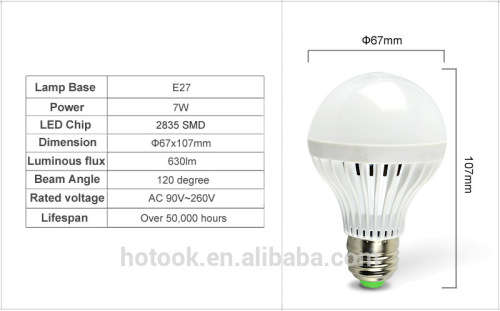 E27 built-in battery intelligent LED emergency rechargeable charger led bulb lamp