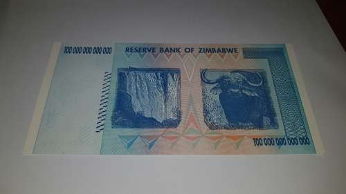 Zimbabwe 100 trillion Dollars UNC