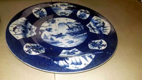 oriental blue and white  nanking garden wall deco plates 1760