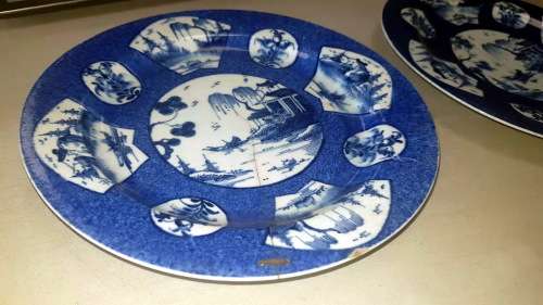 oriental blue and white  nanking garden wall deco plates 1760