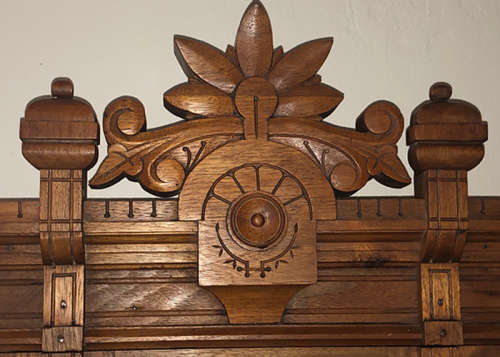 ANTIQUE I. MENDELSOHN SOLID WALNUT WALL CLOCK