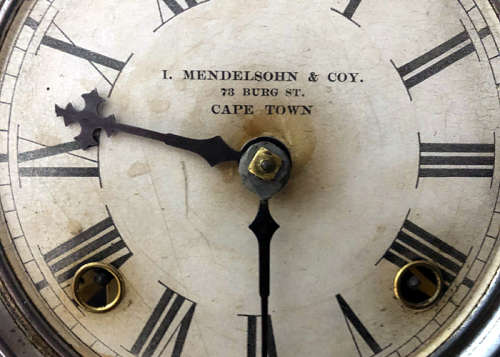 ANTIQUE I. MENDELSOHN SOLID WALNUT WALL CLOCK