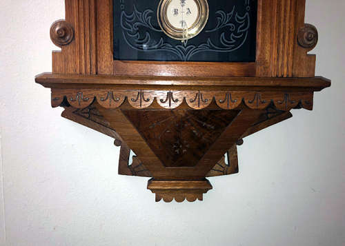 ANTIQUE I. MENDELSOHN SOLID WALNUT WALL CLOCK