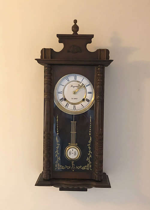 ANTIQUE WALL CLOCK 31 DAYS WINDING, WITH PENDULUUM