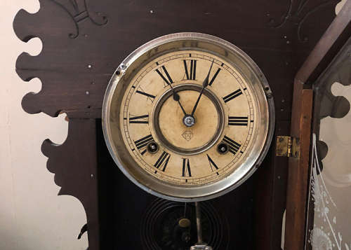 ANTIQUE ANSONIA GINGERBREAD MANTEL OR WALL CLOCK