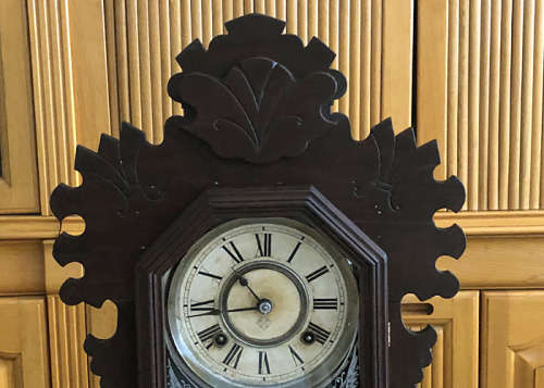 ANTIQUE ANSONIA GINGERBREAD MANTEL OR WALL CLOCK