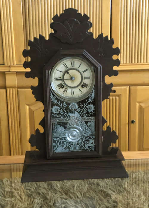 ANTIQUE ANSONIA GINGERBREAD MANTEL OR WALL CLOCK