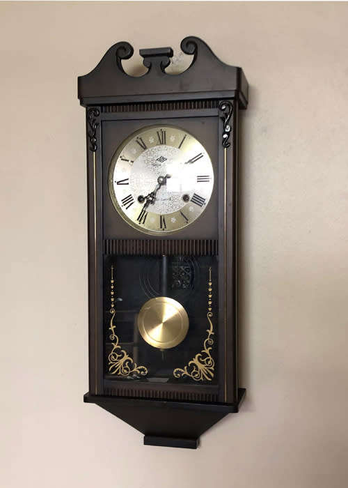 WOODEN WALL CLOCK, 30 DAY WINDING WITH PENDULUM