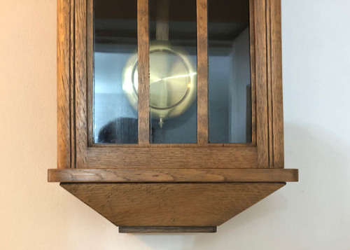 ANTIQUE WOODEN WALL CLOCK 8 DAYS WINDING