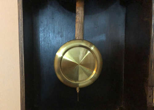 ANTIQUE WOODEN WALL CLOCK 8 DAYS WINDING