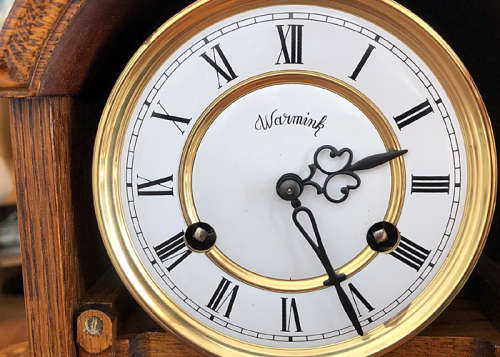 ANTIQUE MANTEL CLOCK, DUTCH WARMINK WUBA