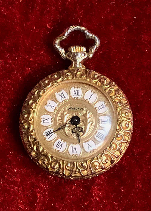 ANTIQUE LADIES POCKET WATCH EXACTUS, WINDING