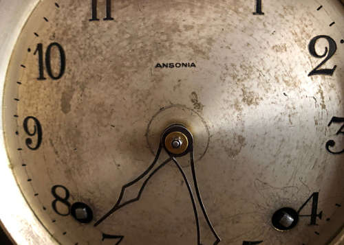 ANTIQUE ANSONIA MANTLE CLOCK, WORKING, CIRCA 1920