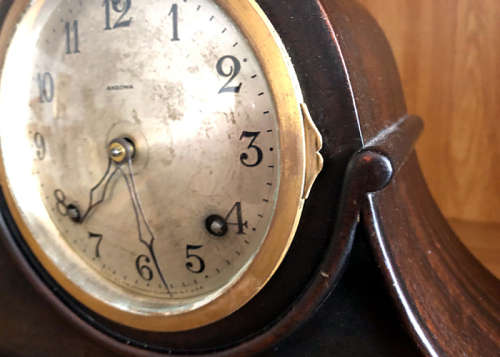 ANTIQUE ANSONIA MANTLE CLOCK, WORKING, CIRCA 1920