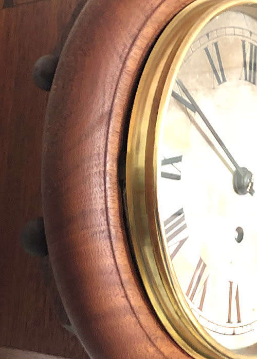 STUNNING ANTIQUE STATION CLOCK, FUSEE MOVEMENT CIRCA 1860, WORKING