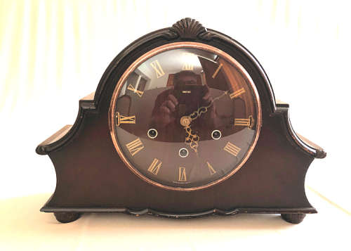 VINTAGE SMITHS DUAL CHIMING, 8 DAYS WINDING MANTLE CLOCK