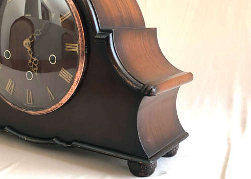VINTAGE SMITHS DUAL CHIMING, 8 DAYS WINDING MANTLE CLOCK