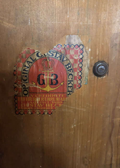 ANTIQUE GUSTAV BECKER WALL CLOCK CIRCA 1900 WORKING