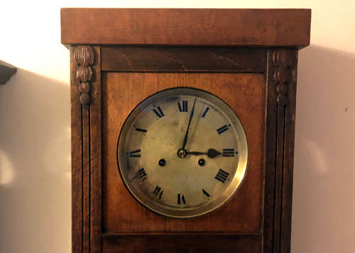 ANTIQUE GUSTAV BECKER WALL CLOCK CIRCA 1900 WORKING