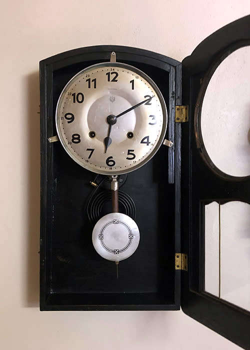 VINTAGE REGULATOR WALL CLOCK 8 DAYS WIND, WORKING