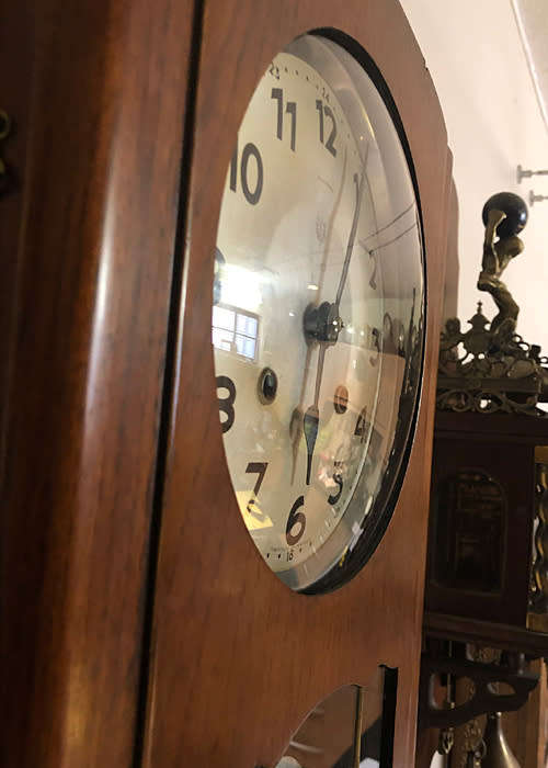 VINTAGE REGULATOR WALL CLOCK 8 DAYS WIND, WORKING