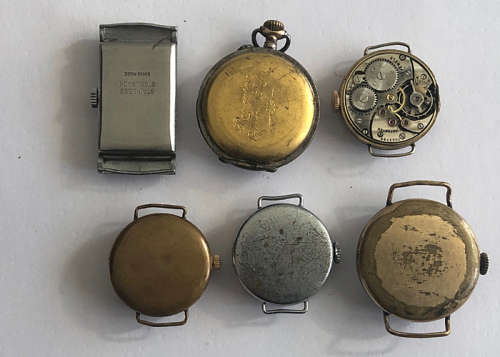 LOT OF 6 ANTIQUE WATCHES, CYMA AND OTHER MAKES