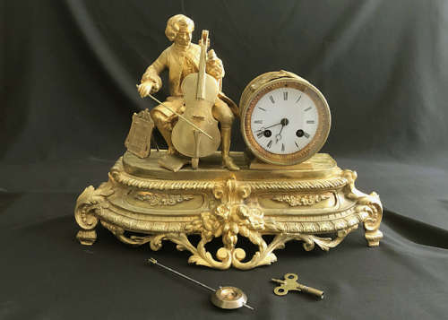 ANTIQUE FRENCH MANTEL CLOCK S. MARTI MEDAILLE DE BRONZE, 1870