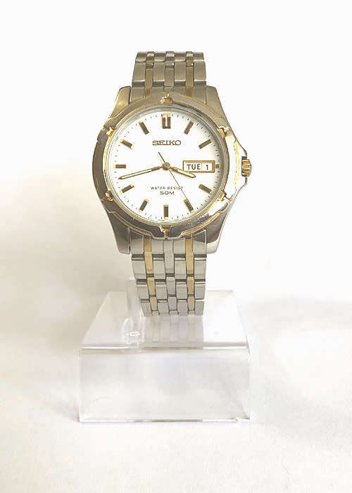 VINTAGE SEIKO MEN'S WATCH, 50 METER WATERPROOF, DUAL TONE, WORKING