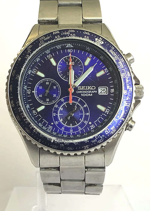 VINTAGE SEIKO CHRONOGRAPH PILOT WATCH, 100 M WATERPROOF QUARTZ