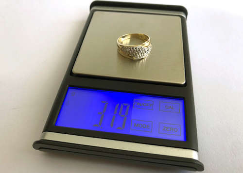 9 Ct Solid Gold Genuine Diamond Ring, .30 ct pave set Diamonds