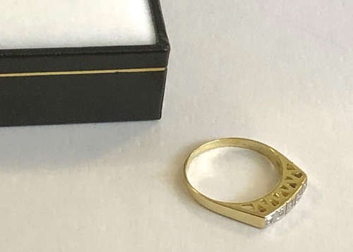 18 CT SOLID GOLD DIAMOND ETERNITY RING, 0.10 GENUINE DIAMONDS