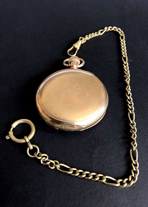 ANTIQUE WALTHAM TRAVELER POCKET WATCH, GOLD PLATED 1908