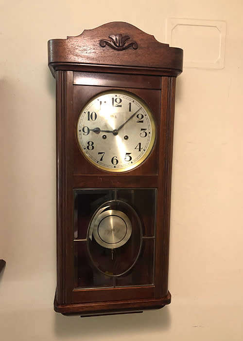 ANTIQUE GUSTAV BECKER WALL CLOCK 1914, VERY GOOD CONDITIONS