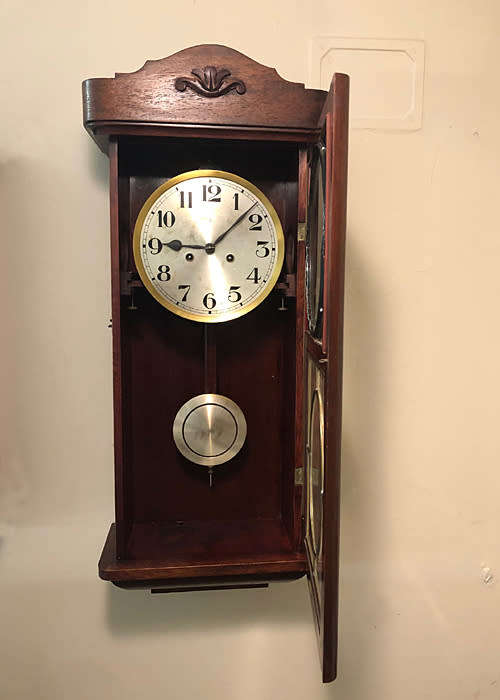ANTIQUE GUSTAV BECKER WALL CLOCK 1914, VERY GOOD CONDITIONS