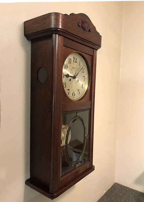 ANTIQUE GUSTAV BECKER WALL CLOCK 1914, VERY GOOD CONDITIONS