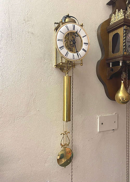 Kundu Skeleton Wall Clock, German Made, 8 days Weight Driven