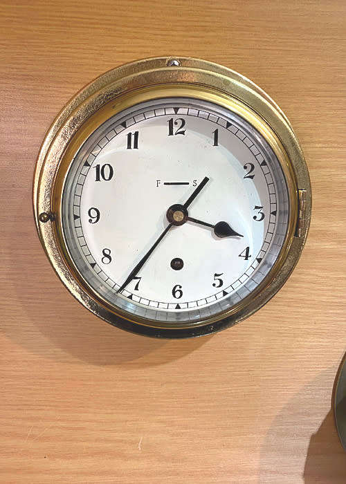 ANTIQUE SEIKOSHA NAVY SHIP CLOCK, WW 2, PLATFORM ESCAPMENT