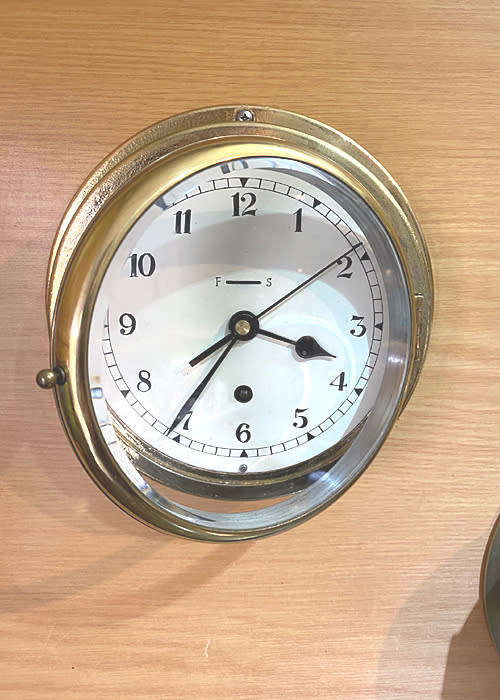 ANTIQUE SEIKOSHA NAVY SHIP CLOCK, WW 2, PLATFORM ESCAPMENT