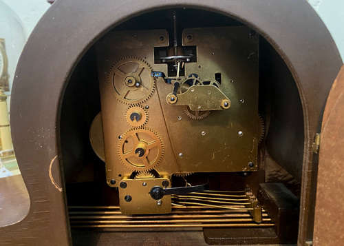 Antique German Made Mantel Clock, Westminster Chime, 8 days winding