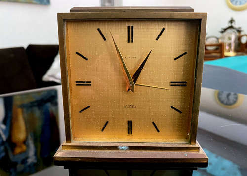 Lot of 4 Rare Vintage Swiss Table Clocks, Le Coultre, ImHof, Turler, Swiza  for Repairs or Spares