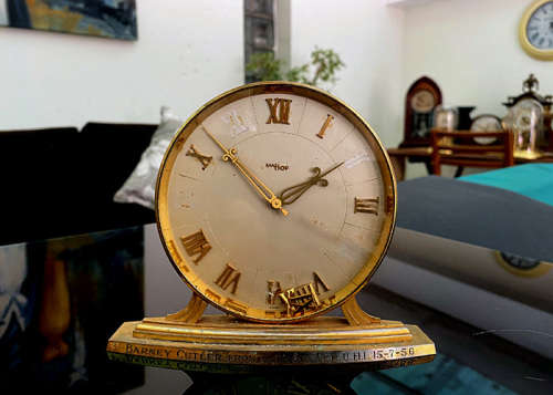 Lot of 4 Rare Vintage Swiss Table Clocks, Le Coultre, ImHof, Turler, Swiza  for Repairs or Spares