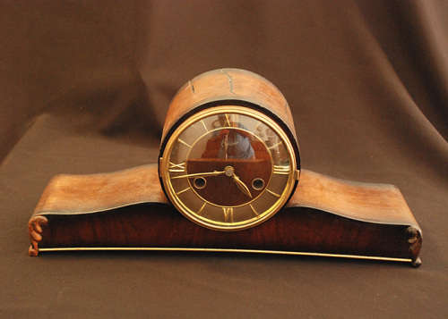 German Made Cyrano Mantel Clock, 8 Days Winding, Chiming Half and Full Hour