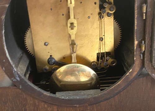 German Made Cyrano Mantel Clock, 8 Days Winding, Chiming Half and Full Hour