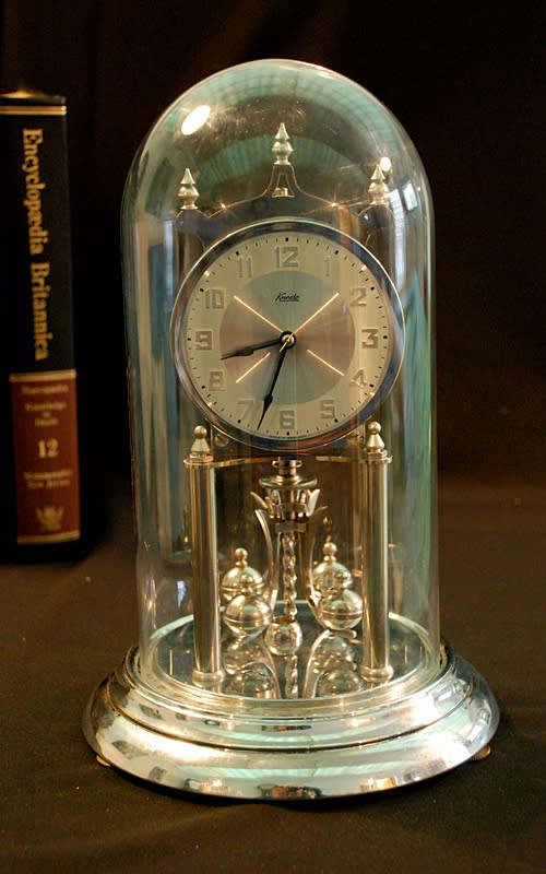 Big Kundo (Kieninger and Obergfell) 400 Day Winding Anniversary Mantel Clock, Chrome,Serviced
